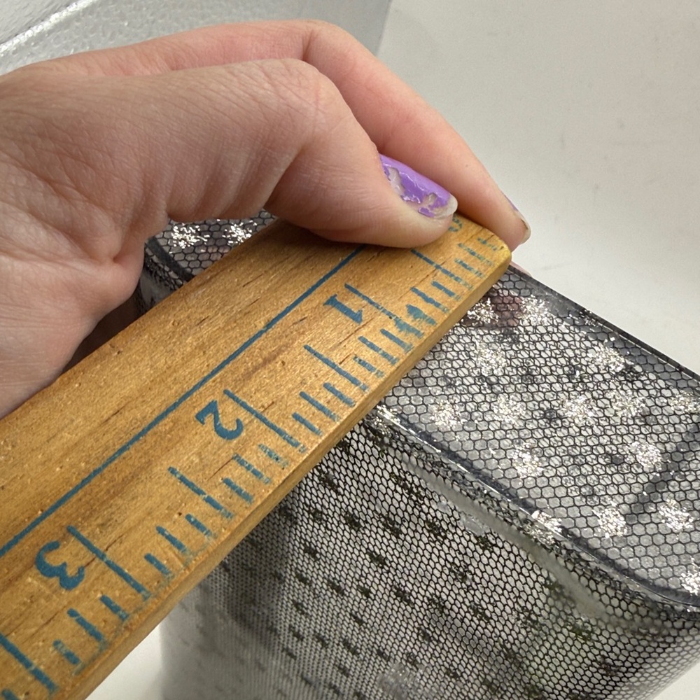 Vtg Wilardy Lucite Clutch Purse Clear Silver Confetti Acrylic 50s 60s Glitter - Picture 16 of 16